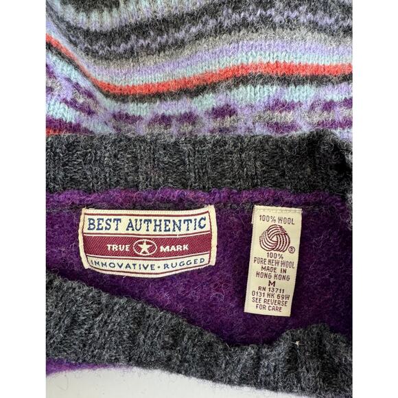 Vintage Y2K 90s Best Authentic True Mark Gray Womens Size Medium Sweater Wool - Picture 5 of 7